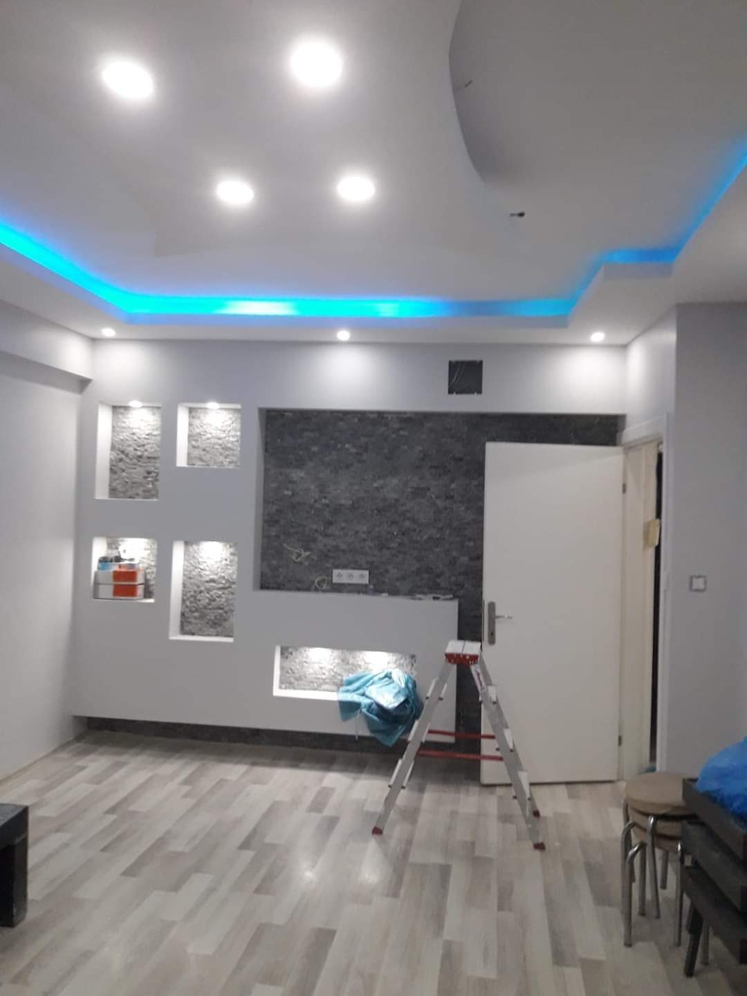 Living room with new paint and finishes, Calgary renovation